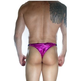 Resim Erkek Fuşya Lame Arkası Büzgülü Brazillian Slip Iç Çamaşırı Fuşya 