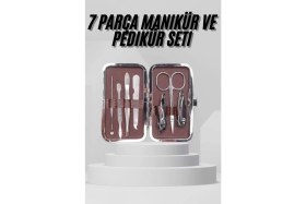 Resim MiraLive 7 Parça Paslanmaz Çelik Manikür ve Pedikür Seti Çantalı Profesyonel 