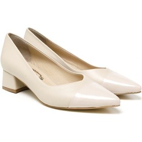 Resim Topuklu/ Stiletto Kadın Rc-4006 Deriden Krem Krem 