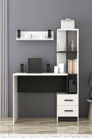 Resim Inarch Dizayn Alaska Çalışma Masası Bilgisayar Masası Beyaz - Siyah 