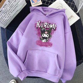 Resim Kuromi Smile Baskılı Lila Kız Çocuk Sweatshirt 