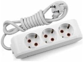 Resim 4 Metre Üçlü Priz Uzatma Kablosu, 3x2.5 mm, Çocuk Korumalı, Gri 