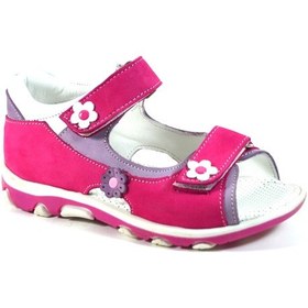 Resim Bayrak Ty.11 Hakiki Deri Pembe Mor Ortopedik Kız Çocuk Sandalet Mor - Pembe 