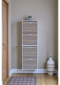 Resim Eliusta Slim 4 Düşer Kapaklı 52 Cm Cordoba Asma Ayakkabılık Kapı Önü/antre 52x156x26 Cm Ayakkabılık Cordoba 