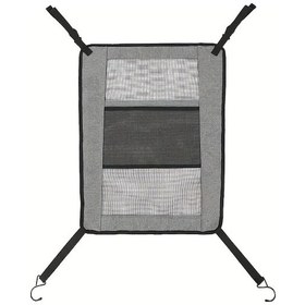 Resim Gaojunshop01 Gri Araç Koltuğu File Ağı Ön Arka Bölme Evcil Hayvan Çocuk Güvenlik Bariyeri 