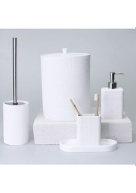 Resim Linen Banyo Seti Beyaz 