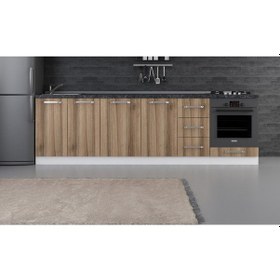 Resim Minar 275 Cm Mutfak Dolabı Beyaz Dore 275-D3-Alt Modül Beyaz 