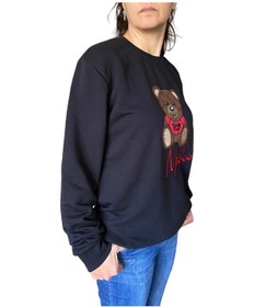 Resim Unısex Lacivert Mschno Toy Ayıcık Nakışlı Bisiklet Yaka SweatShrt Lacivert 