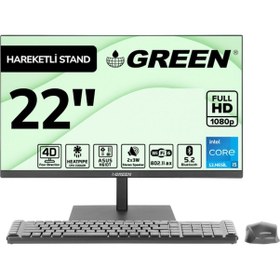 Resim Green GX622 i5-12400 8 GB 512 GB SSD 22" W11 All In One Masaüstü Bilgisayar 