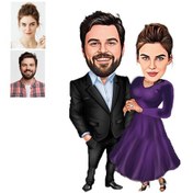 Resim Kişiye Özel Karikatürlü Evli1 Ahşap - Araba Dikiz Ayna Süsü 