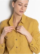 Resim Adele Büyük Beden Oversize Kadife Gömlek 44179904 Hardal Rengi 