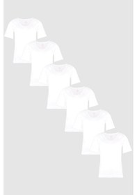 Resim Ceylanoğlu 3'lü Ribana Güpürlü V Yaka Yarım Kol Fanila-205 Beyaz 