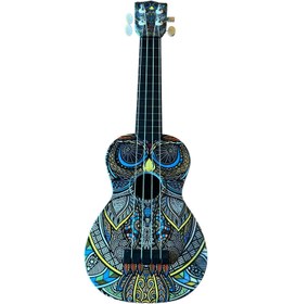 Resim Hawiian XU21TOWL Soprano Ukulele (Tribal Baykuş Desenli) | Otantik Tribal Sanat Tasarımı Güçlü Ses Çıkışı Yumuşak Naylon Teller 