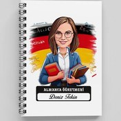 Resim Kadın Almanca Öğretmeni Karikatürlü Defter 