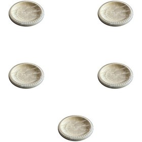 Resim Roll-up Kullan At Renkli Krem Renk Parti Davet Plastik Tabak - 22 Cm. - 25 Adetlik 5 Paket 