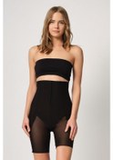 Resim Emay 2928 Kadın Toparlayıcı Ön Agraflı Tül Lazer Korse Siyah Siyah 