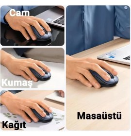 Resim UGREEN 2400DPI 2.4Ghz Wireless Kablosuz Sessiz Mouse Gece Mavisi, 90550 