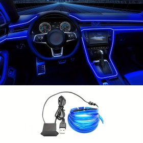 Resim 1 Adet 3M/5M Araba İç Dekorasyon Işık LED Şerit Esnek Neon Işıklar USB Araba Atmosfer Lambası 12V Evrensel Otomatik Ortam Işık Aksesuarları 