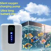 Resim İki çalışma modlu akvaryum ve balık tankı oksijen pompası, USB şarj edilebilir pil seviye göstergeli, sessiz oksidasyon cihazı, açık hava ve ev kullanımı için uygun 