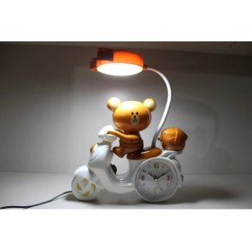 Resim Işık Kasabası Çalar Saatli Ayıcık Masa Lambası 