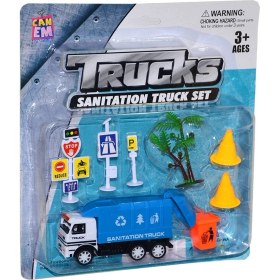 Resim Tam İthalat 563 Kartela Çek Bırak Trafik ve Kamyon Oyun Seti -Canem 