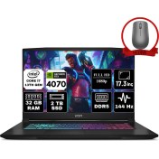 Resim Msı Katana 17 Intel Core I7 13620H 32GB 2tb SSD RTX4070/8GB Windows 11 Home 17.3" Fhd 144Hz Taşınabilir Bilgisayar B13VGK-1287XTR & Anzar Mouse B13VGK1287XTRA47 