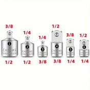 Resim 6 parçalık Soket Adaptör Seti, Krom Vanadyum Çelik, Endüstriyel Cırcır Anahtarı, 1/2" & 3/8" Tahrik, 1/4" Küçük, Alaşımlı Gövde, Otomotiv ve Kendin Yap Aletleri için 