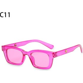 Resim Xifu Shop C No.11 Yeni Moda Vintage Tasarımcı Retro Dikdörtgen UV400 Motosiklet Sürüş Leri (Yurt Dışından) 