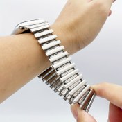 Resim Lüks Paslanmaz Çelik Elastik Bant iWatch Serisi 1-9 & SE için - Ultra, 49mm/45mm'den 38mm/42mm Modellere Uyar 