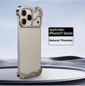 Resim Lumaworld Tocome iPhone Uyumlu 17 Pro Doğal Titanyum Metal Kılıf Dayanıklı Hafif Hava Akışı 