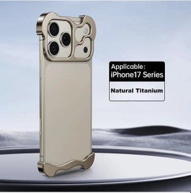 Resim Lumaworld Tocome iPhone Uyumlu 17 Pro Doğal Titanyum Metal Kılıf Dayanıklı Hafif Hava Akışı 