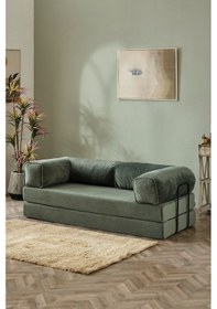 Resim Dekoport Relax Kanepe Dinlenme Koltuğu Puffy Kanepe Yatak Olabilen Açılır Aktivite Koltuğu Yesil 