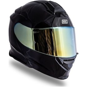 Resim Delta Basic Parlak Siyah Çene Açılır Kask C4 Siyah 