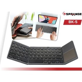 Resim Sprange Klavye Bk-5 Kablosuz Katlanabilir Dokunmatik Şarjlı Multımedya Q Tr 