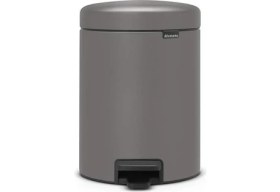 Resim Brabantia Çöp Kutusu 5 Litre Newicon Pedallı Beton Gri 126284 