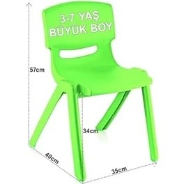 Resim Storemax 4'lü Set Büyük Şirin Çocuk Sandalyesi Yeşil 