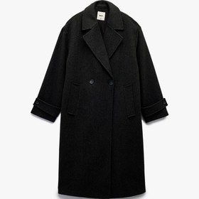 Resim Koton Astarlı Düğmeli Kruvaze Uzun Kollu Oversize Kaşe Kaban Antrasit 6wak00058ew 939 