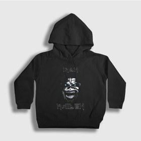 Resim Presmono Unisex Çocuk Metal Iron Maiden Kapüşonlu Sweatshirt Siyah 