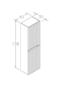 Resim Orka Moonlight 40 Cm Mdf Mat Gri Banyo Boy Dolabı Gri 