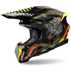 Resim Airoh Twist 3 Toxıc Gloss Kapalı Motosiklet Kaskı Sarı - Siyah 