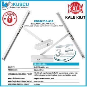 Resim Kale Kilit Raylı Kapı Hidroliği Paslanmaz Kapak 3 Numara (GÜMÜŞ) 20-65 KG / KD002/50-630 
