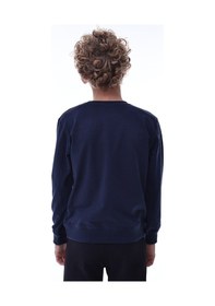 Resim Lacivert Erkek Çocuk Sweatshirt Pamuklu Rahat Kalıp Günlük Model Lacivert 