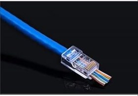 Resim Yeni Nesil Jak Cat5/cat6 Rj45 Konnektör 100 Lü Paket Cat6 Ez Plug Yeni Nesil Delikli 