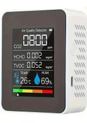 Resim Xuweiwei Beyaz 1 Bilgisayar 5i 1 Arada Hava Kalitesi Monitörü Co2 Co Pm2 5 Pm10 Hcho Tvoc Lcd Ekranli Gaz Dedektörü Co2 Sensör Cihazı 