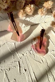 Resim ODESE DESIGN 2’li Iz Yapmayan Klips Toka Seti Pembe Renkli Kalp 