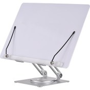 Resim Geeroyoo 360 Derece Döner, Yükseklik Ayarlanabilir Ve Katlanabilir Abs Kitap Tutucu - Ergonomik Tasarım, Çok Amaçlı Kullanım İçin Beyaz Zs6 