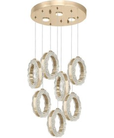 Resim Eray Aydınlatma 1105-6+1 7li Sarkıt Led Avize Gold 