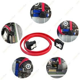 Resim 40 Cm Sata Data Kablo - 90 Derece - Metal Klip 