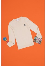 Resim U.S. Polo Assn. Kız Çocuk Krem Bisiklet Yaka Basic Kazak 50293586-VR071 