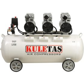 Resim Kuletaş 3 Hp 8 Bar Süper Sessiz + Yağsız Kompresör 100 L 